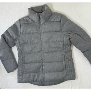 OLD NAVY Women Sz LG Puffer Jacket Warm Fleece Lined Soft Fabric Exterior Gray
